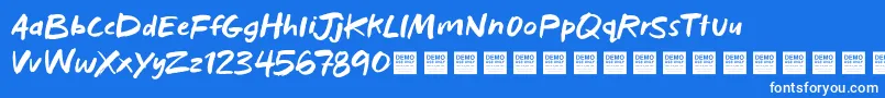 Police BadHabitsDemo – polices blanches sur fond bleu