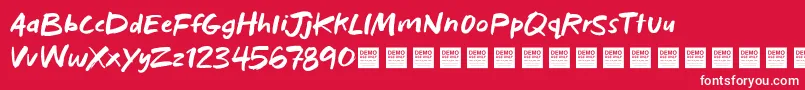 Czcionka BadHabitsDemo – białe czcionki na czerwonym tle