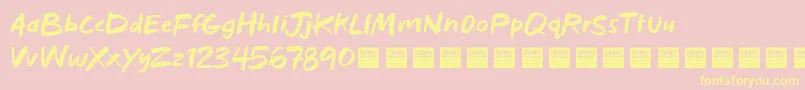 BadHabitsDemo-Schriftart – Gelbe Schriften auf rosa Hintergrund