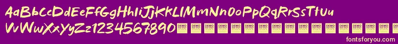 BadHabitsDemo Font – Yellow Fonts on Purple Background