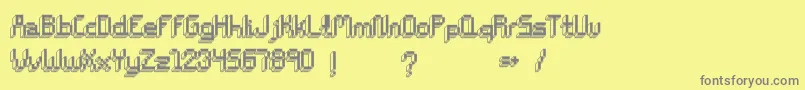 ChiptunesBold-Schriftart – Graue Schriften auf gelbem Hintergrund