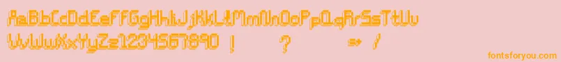 ChiptunesBold-Schriftart – Orangefarbene Schriften auf rosa Hintergrund