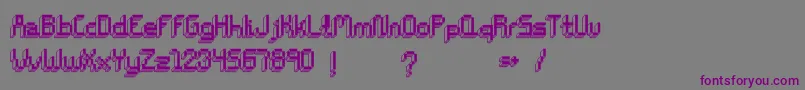 フォントChiptunesBold – 紫色のフォント、灰色の背景