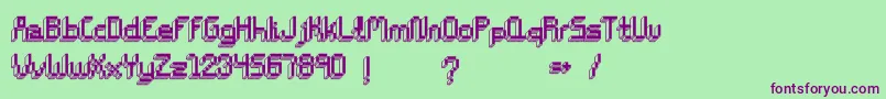 Шрифт ChiptunesBold – фиолетовые шрифты на зелёном фоне
