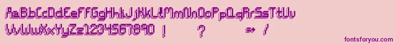 Fonte ChiptunesBold – fontes roxas em um fundo rosa