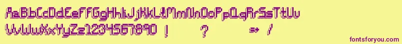 フォントChiptunesBold – 紫色のフォント、黄色の背景
