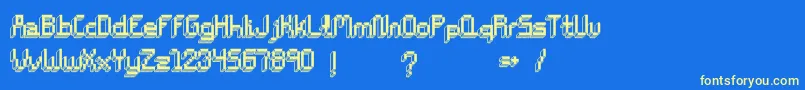 Fonte ChiptunesBold – fontes amarelas em um fundo azul