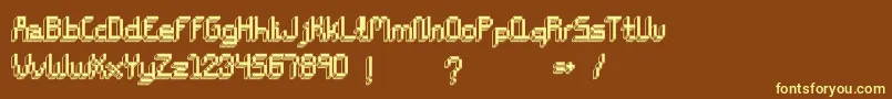 Fonte ChiptunesBold – fontes amarelas em um fundo marrom