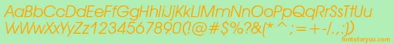 More about DeckerItalic Font DeckerItalic Font – Orange Fonts on Green Background