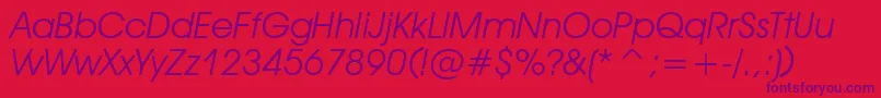 DeckerItalic Font – Purple Fonts on Red Background
