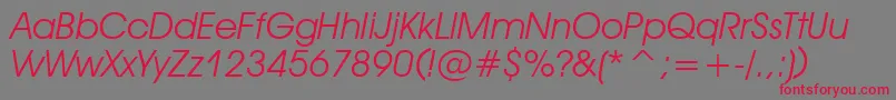 DeckerItalic Font – Red Fonts on Gray Background