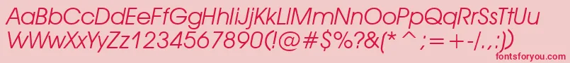 DeckerItalic Font – Red Fonts on Pink Background