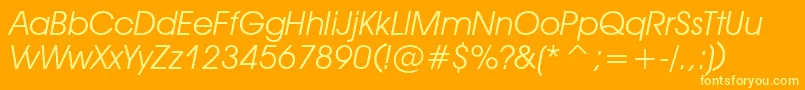 DeckerItalic Font – Yellow Fonts on Orange Background