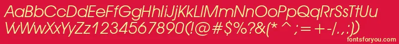 DeckerItalic Font – Yellow Fonts on Red Background