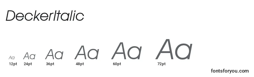 DeckerItalic Font Sizes