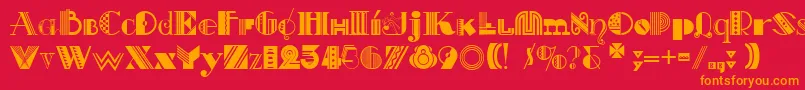ArtDecorina Font – Orange Fonts on Red Background