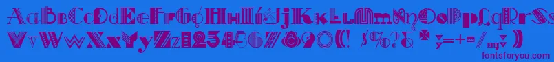 ArtDecorina Font – Purple Fonts on Blue Background