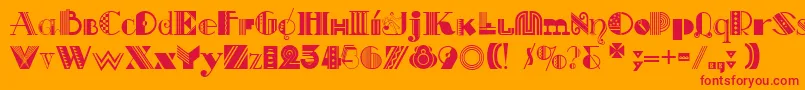 ArtDecorina Font – Red Fonts on Orange Background