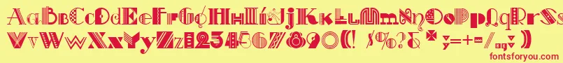 ArtDecorina Font – Red Fonts on Yellow Background
