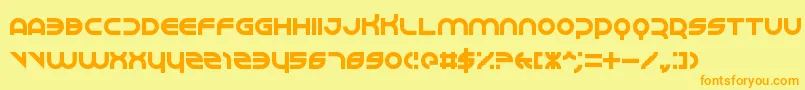 Perspire-Schriftart – Orangefarbene Schriften auf gelbem Hintergrund
