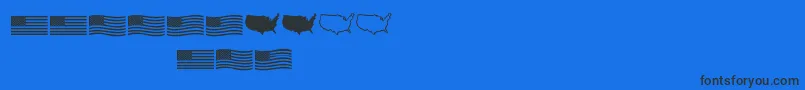 Usflag Font – Black Fonts on Blue Background