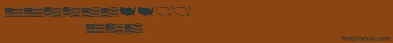 Usflagフォントについての詳細 フォントUsflag – 黒い文字が茶色の背景にあります