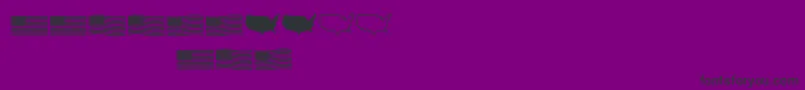 Usflag-Schriftart – Schwarze Schriften auf violettem Hintergrund