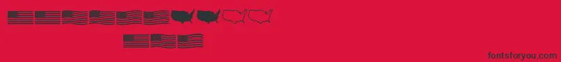 Usflag Font – Black Fonts on Red Background