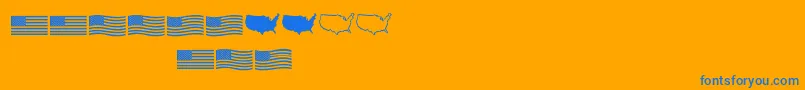 Шрифт Usflag – синие шрифты на оранжевом фоне