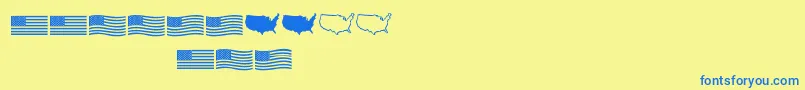 Usflag-fontti – siniset fontit keltaisella taustalla