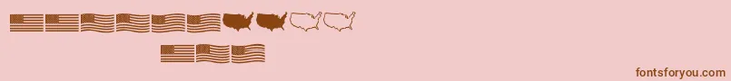 Usflagフォントについての詳細 フォントUsflag – ピンクの背景に茶色のフォント