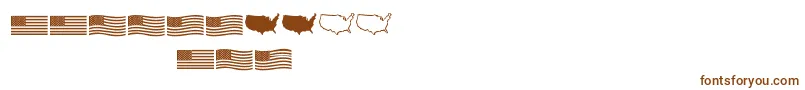 Usflag-Schriftart – Braune Schriften auf weißem Hintergrund