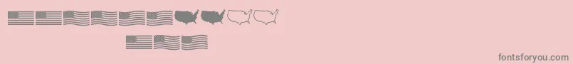 Usflag-fontti – harmaat kirjasimet vaaleanpunaisella taustalla
