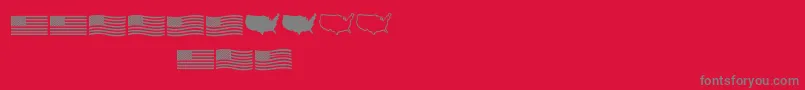 Usflag Font – Gray Fonts on Red Background