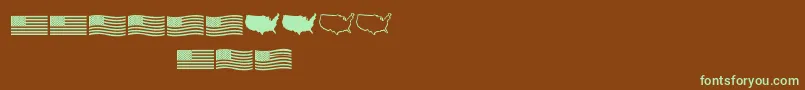 Usflag Font – Green Fonts on Brown Background