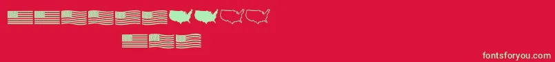Usflag Font – Green Fonts on Red Background