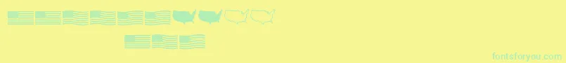 Usflag Font – Green Fonts on Yellow Background