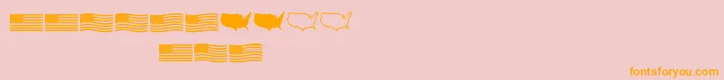 Usflag Font – Orange Fonts on Pink Background