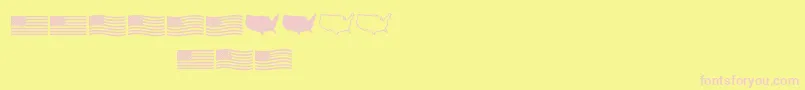 Usflag-Schriftart – Rosa Schriften auf gelbem Hintergrund