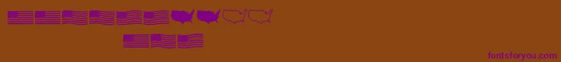 フォントUsflag – 紫色のフォント、茶色の背景
