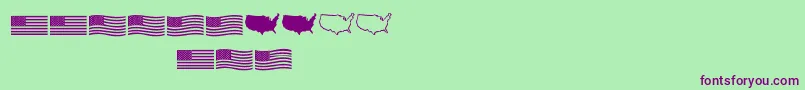 Usflag Font – Purple Fonts on Green Background