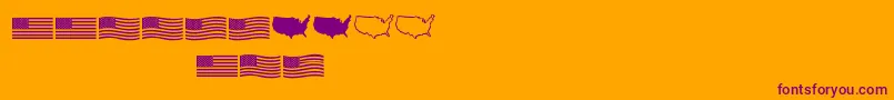 Usflag Font – Purple Fonts on Orange Background