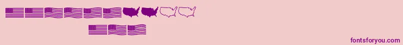 Police Usflag – polices violettes sur fond rose