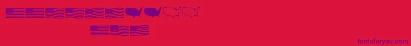 Usflag Font – Purple Fonts on Red Background