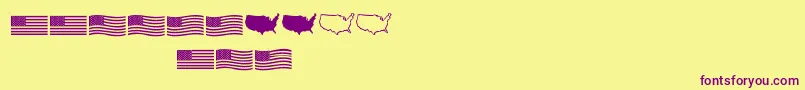 Usflag Font – Purple Fonts on Yellow Background