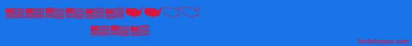 Usflag Font – Red Fonts on Blue Background