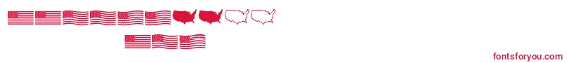 Usflag Font – Red Fonts on White Background