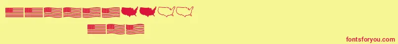 Usflag Font – Red Fonts on Yellow Background