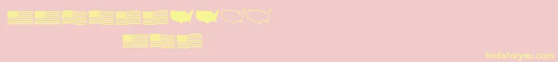 Usflag Font – Yellow Fonts on Pink Background
