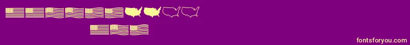 fuente Usflag – Fuentes Amarillas Sobre Fondo Morado